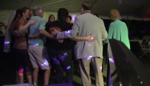 Circle dancing to "Thinking Out Loud" towards the end of the night.